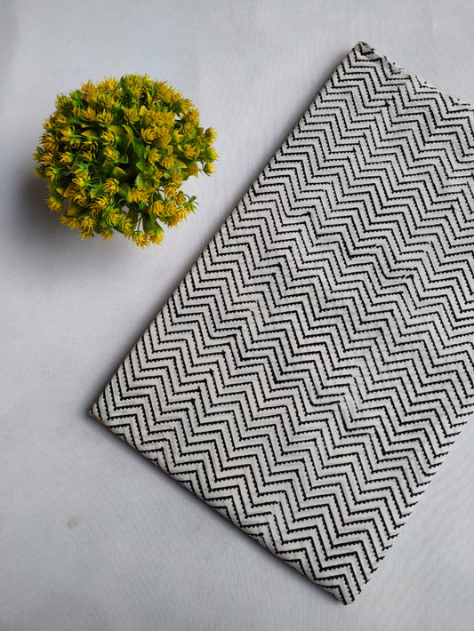 Hand Block Printed Pure Cotton Fabric - JBRFBK9