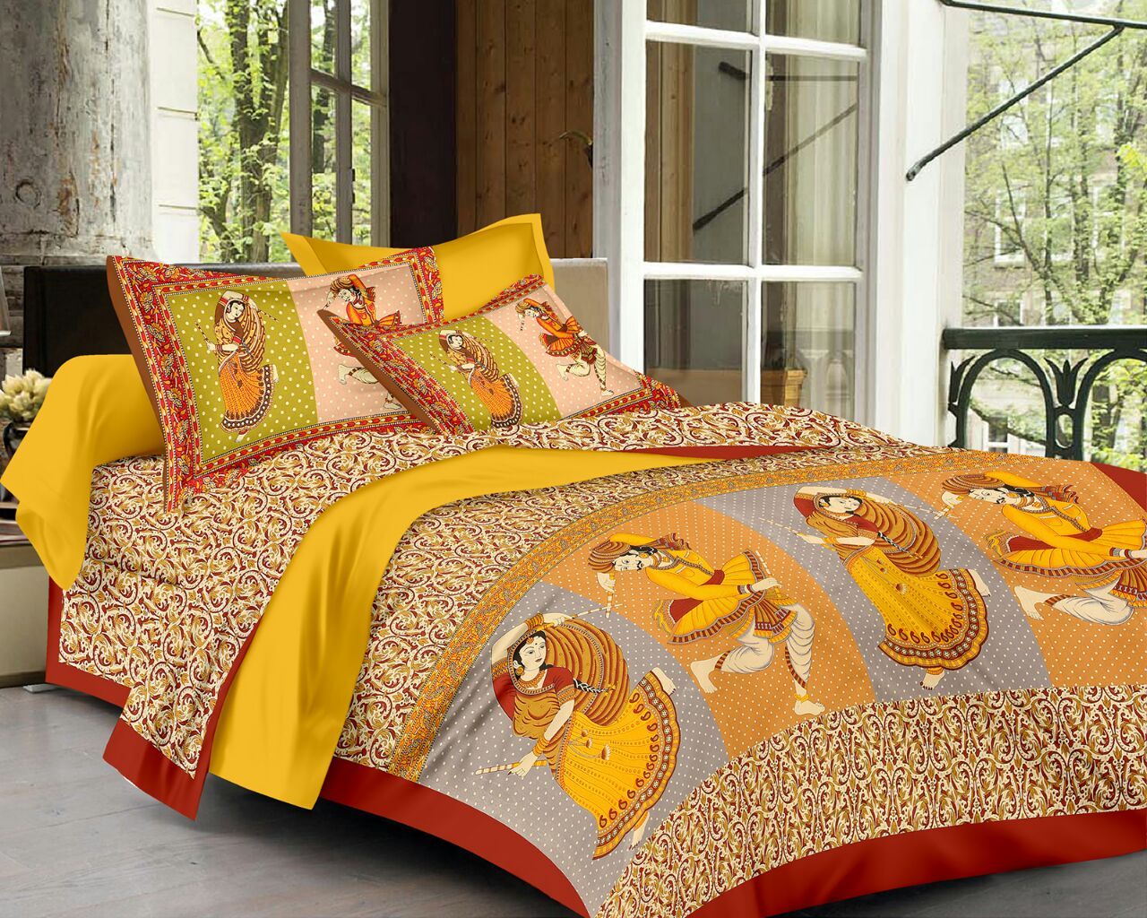 Cotton Double Bedsheet With 2 Pillow Covers – JBNBD13