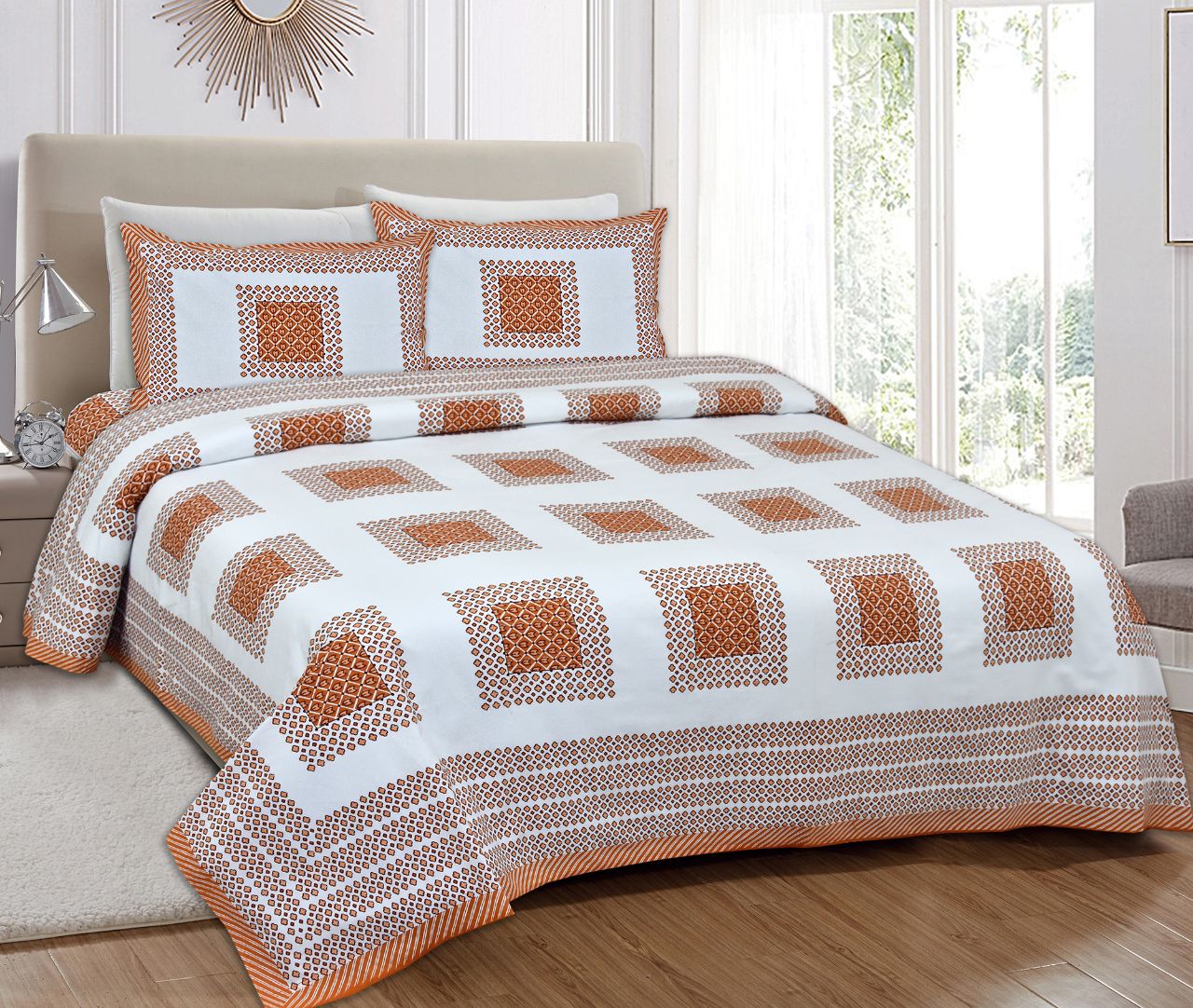 Cotton Double Bedsheet With 2 Pillow Covers – JBNBD20