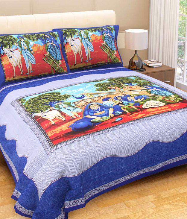 Cotton Double Bedsheet With 2 Pillow Covers – JBNBD22