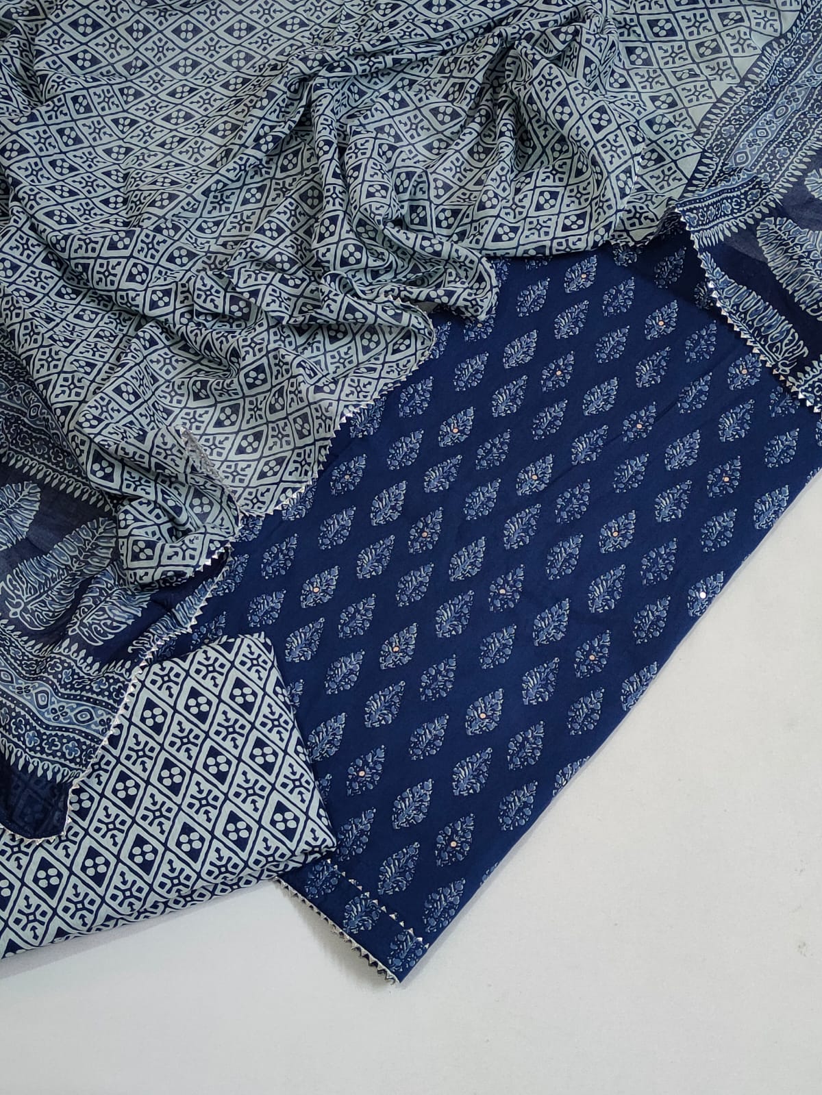 Cotton Gota Patti Suit Set with Cotton Dupatta- JBOGP238