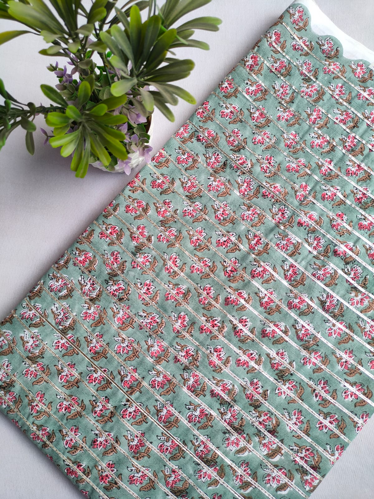 Gota Work Hand Block Printed Fabrics