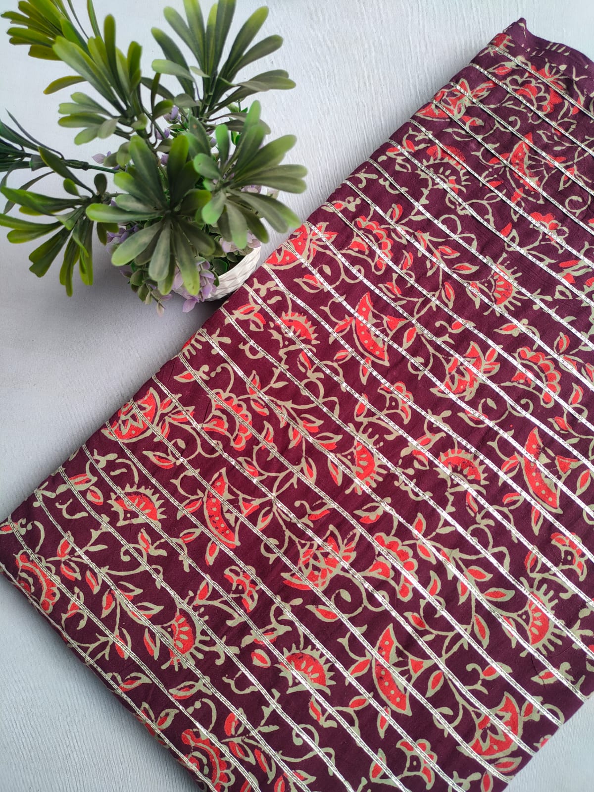 Gota Work Hand Block Printed Fabrics