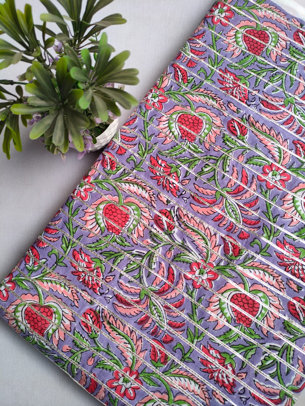 Gota Work Hand Block Printed Fabrics