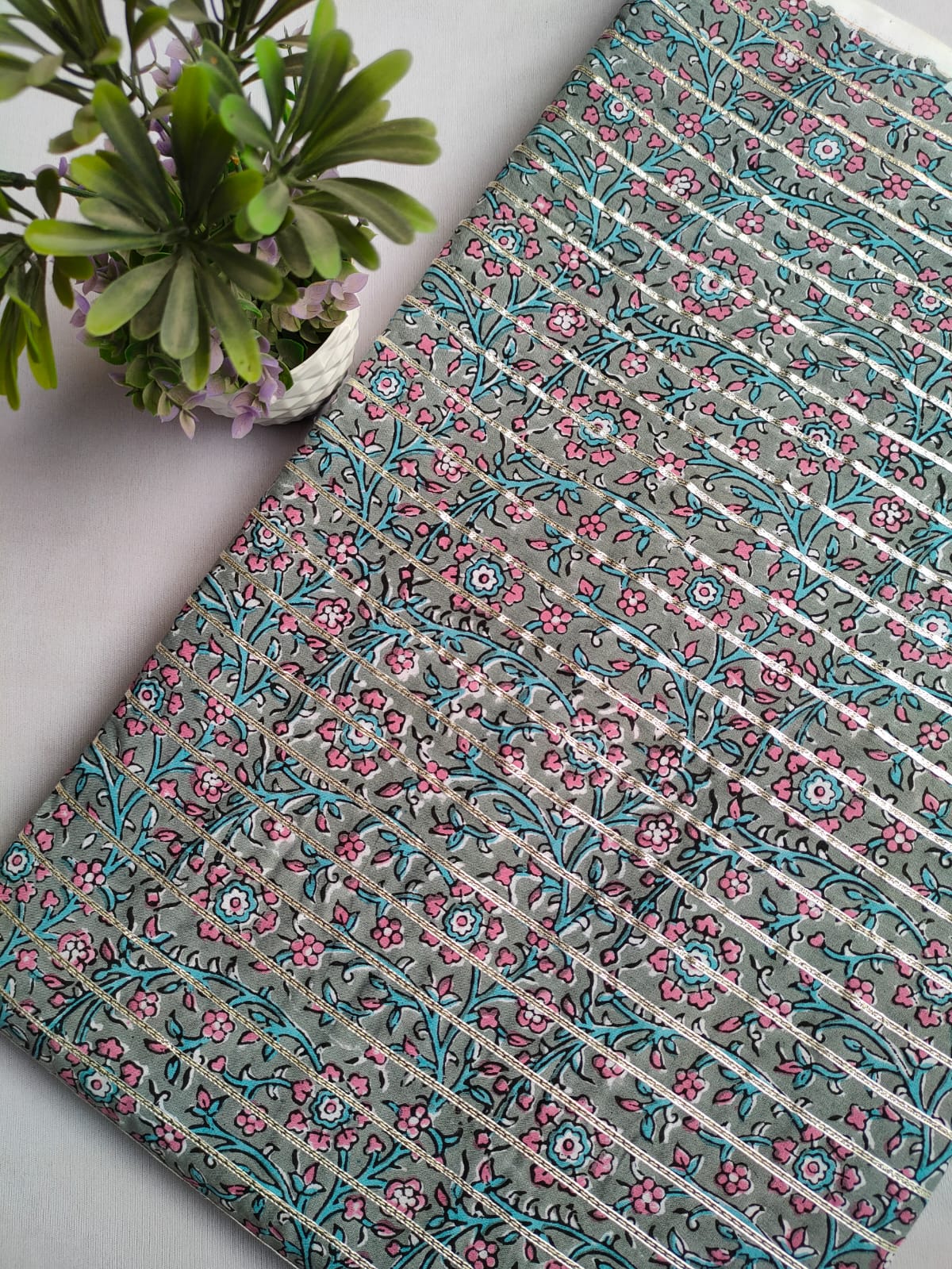 Gota Work Hand Block Printed Fabrics