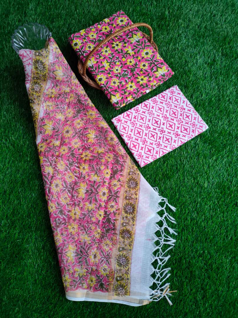 Kota Doriya Dupatta With Cotton Top-Bottom Salwar Suit Set - JBKD235