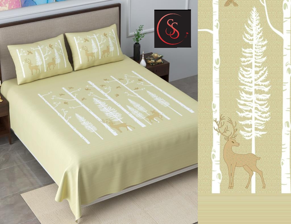 Cotton Jumbo Size 108"x108" Bedsheet With 2 Pillow Covers - JBNBJ85