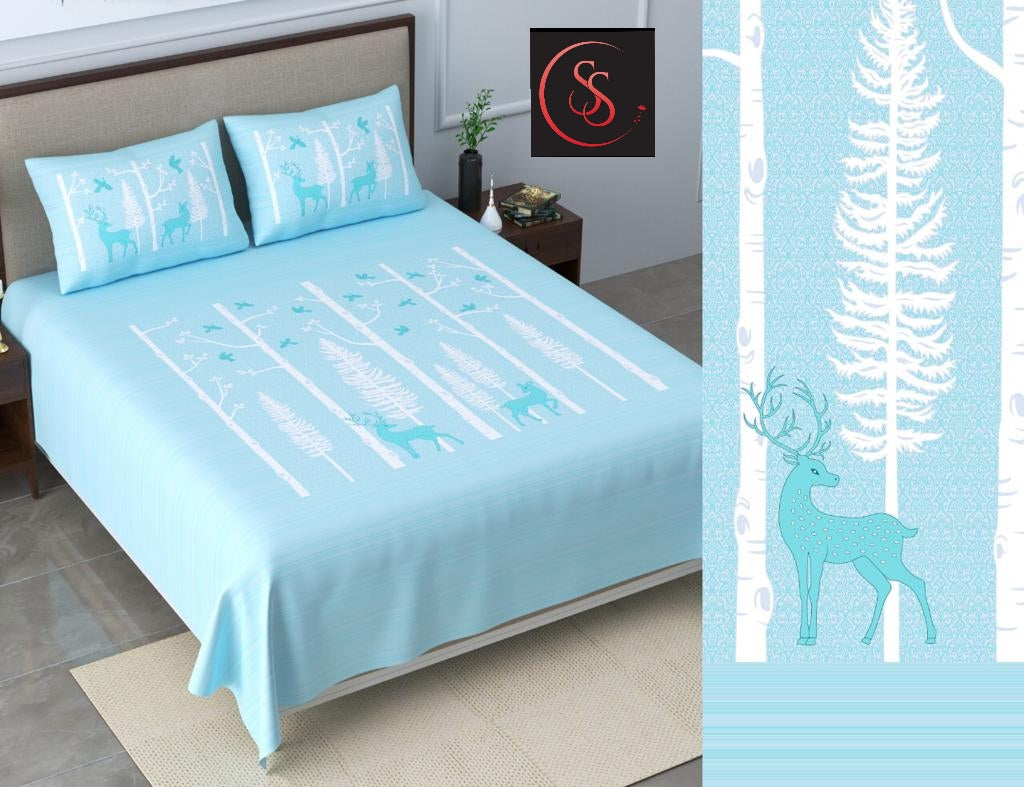 Cotton Jumbo Size 108"x108" Bedsheet With 2 Pillow Covers - JBNBJ86