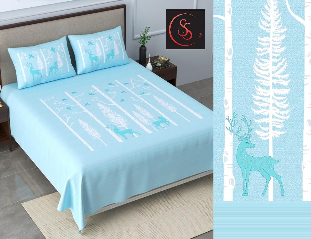 Cotton Jumbo Size 108"x108" Bedsheet With 2 Pillow Covers - JBNBJ94