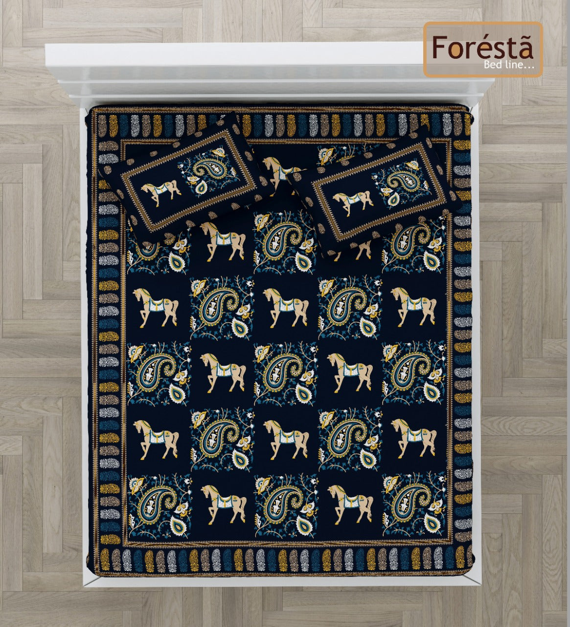 100% Pure Cotton King Size Double Bedsheet With 2 Pillow Covers ( 100 X 108 Inches ) - JBNBK30