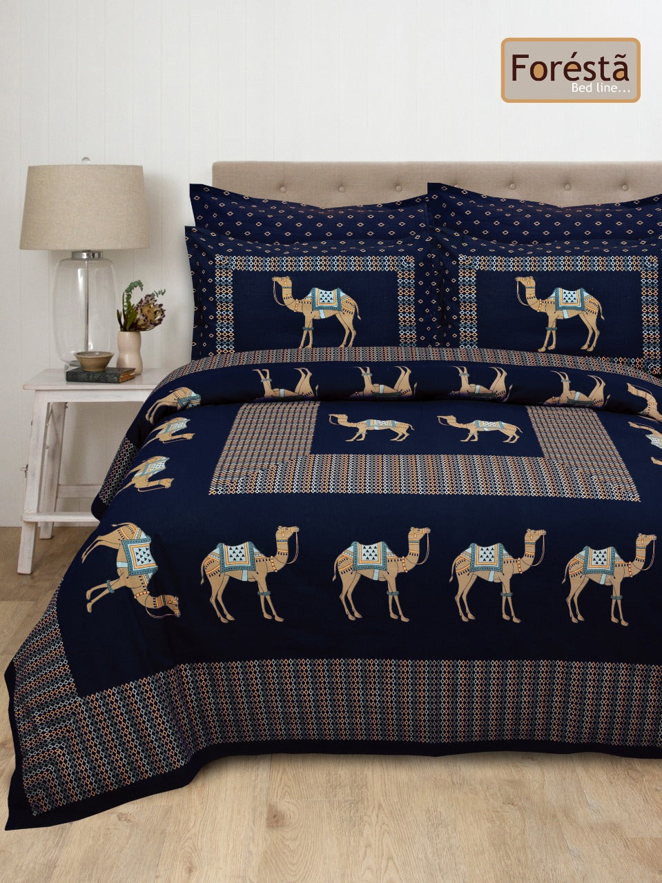 100% Pure Cotton King Size Double Bedsheet With 2 Pillow Covers ( 100 X 108 Inches ) - JBNBK7