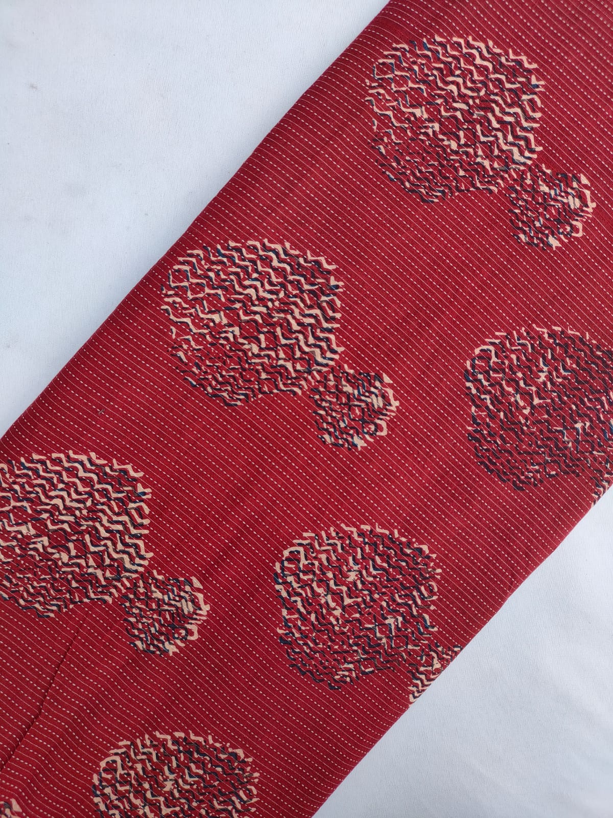 Sanganeri Hand Block Printed Pure Cotton Fabric In Running Length - JBRS597