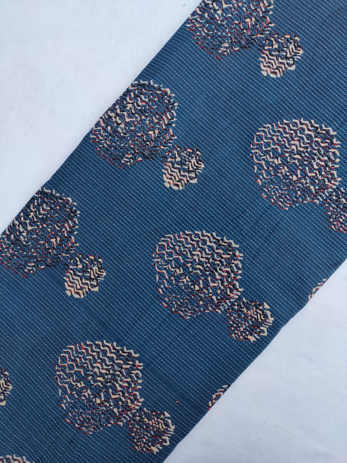 Sanganeri Hand Block Printed Pure Cotton Fabric In Running Length - JBRS616
