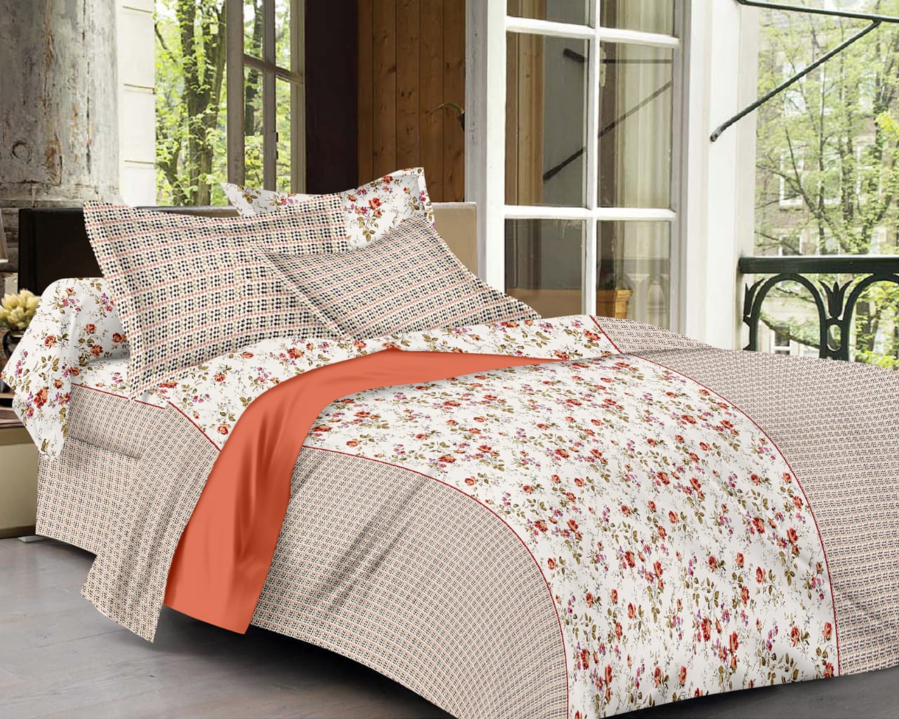 Queen Size ( 90"x108" ) Bedsheet With 2 Pillow Covers - JBNBQ19