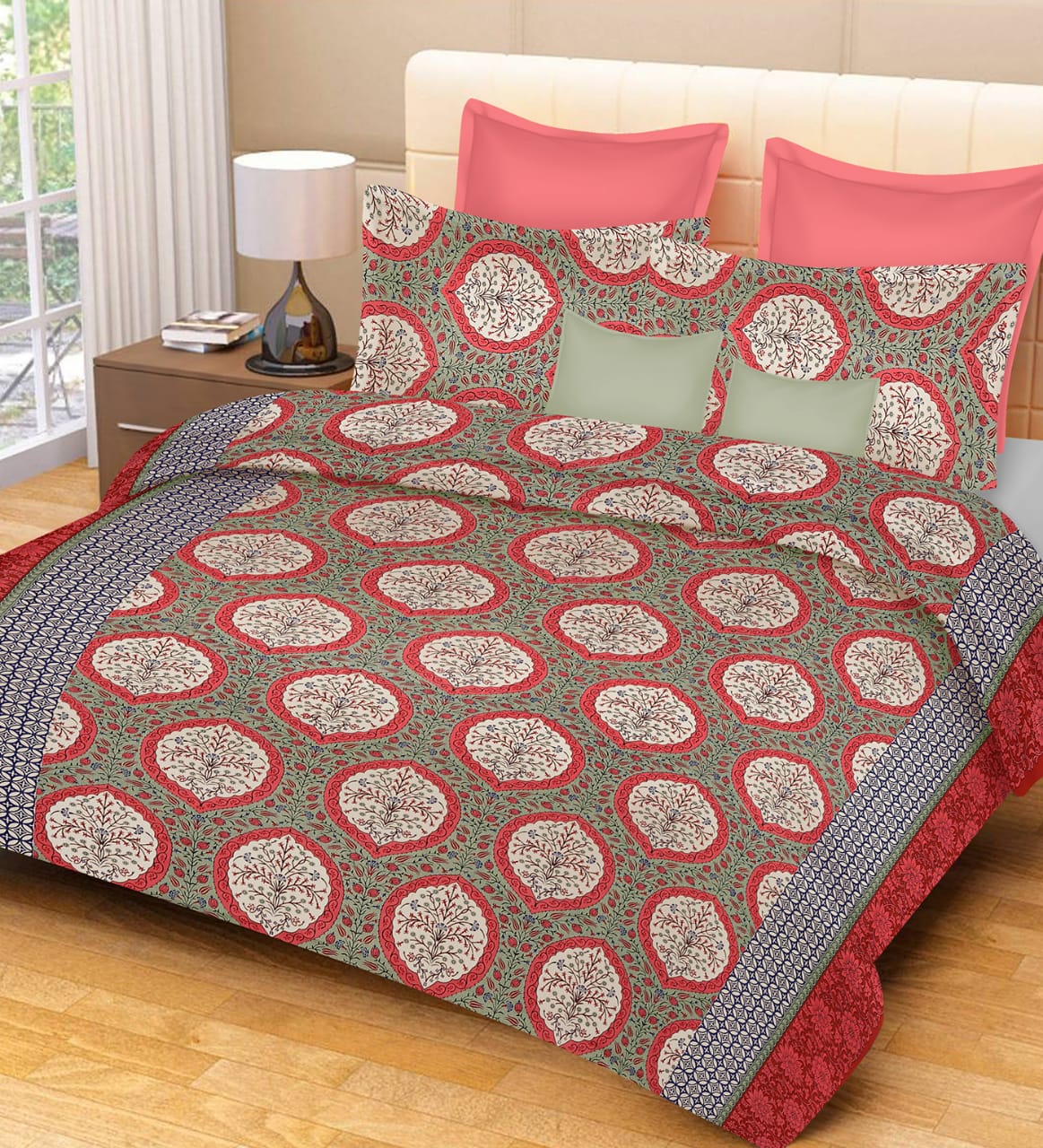 Queen Size ( 90"x108" ) Bedsheet With 2 Pillow Covers - JBNBQ22