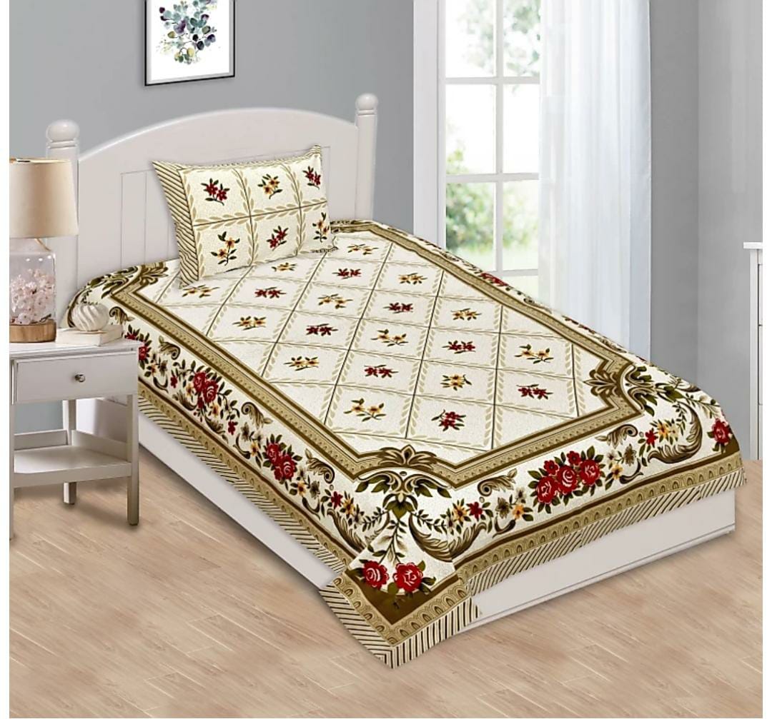Single Bedsheet 64"x90" With 2 Pillow Covers - JBNBS9