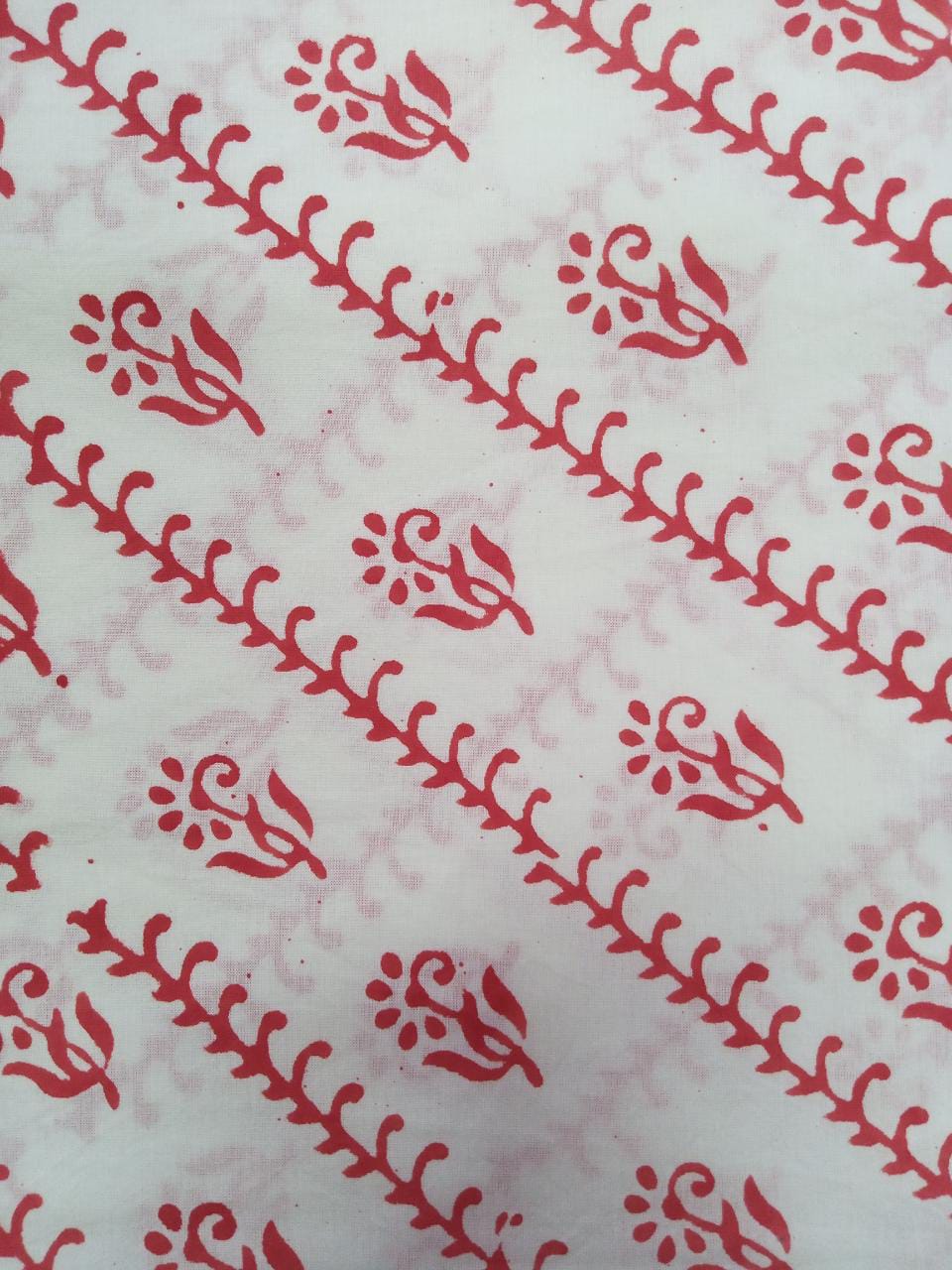 Yellow Florals Hand Block Printed Pure Cotton Unstitched Salwar Suit with Chiffon Dupatta - JB61