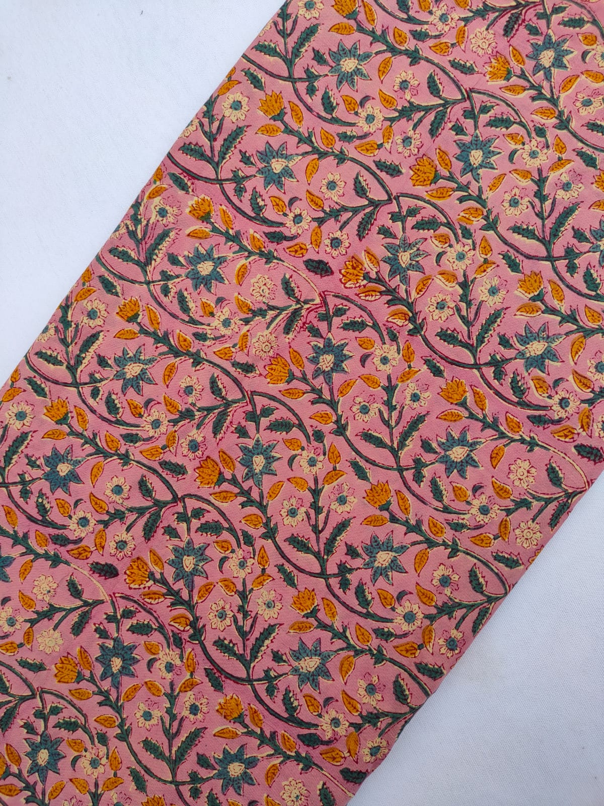Jaipuri Hand Block Printed Pure Cotton Fabric In Running Length - JBRS561