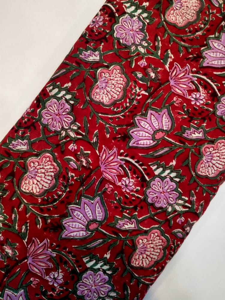 Pure Cotton Hand Block Printed Running Fabric - JBRH49