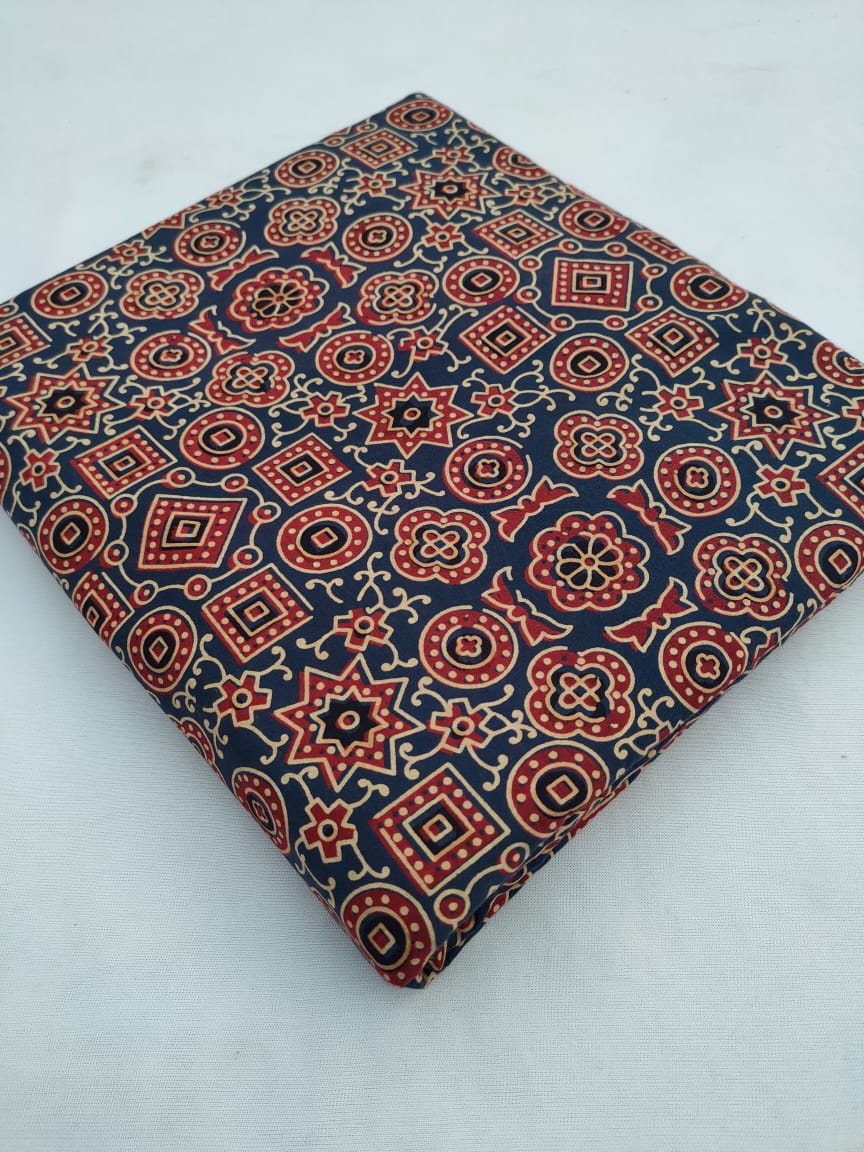 Jaipuri Cotton Hand Block Printed Fabric In Running Length - JBRS354