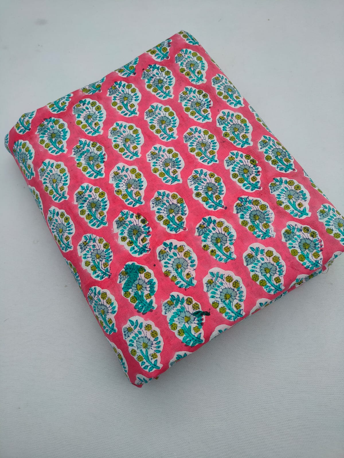 Hand Block Printed Pure Cotton Sanganeri Fabric - JBRMJ1