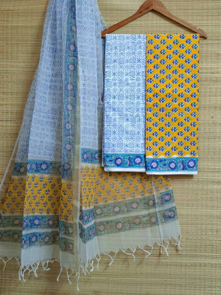 Kota Doriya Dupatta With Cotton Top-Bottom Salwar Suit Set - JBKD102