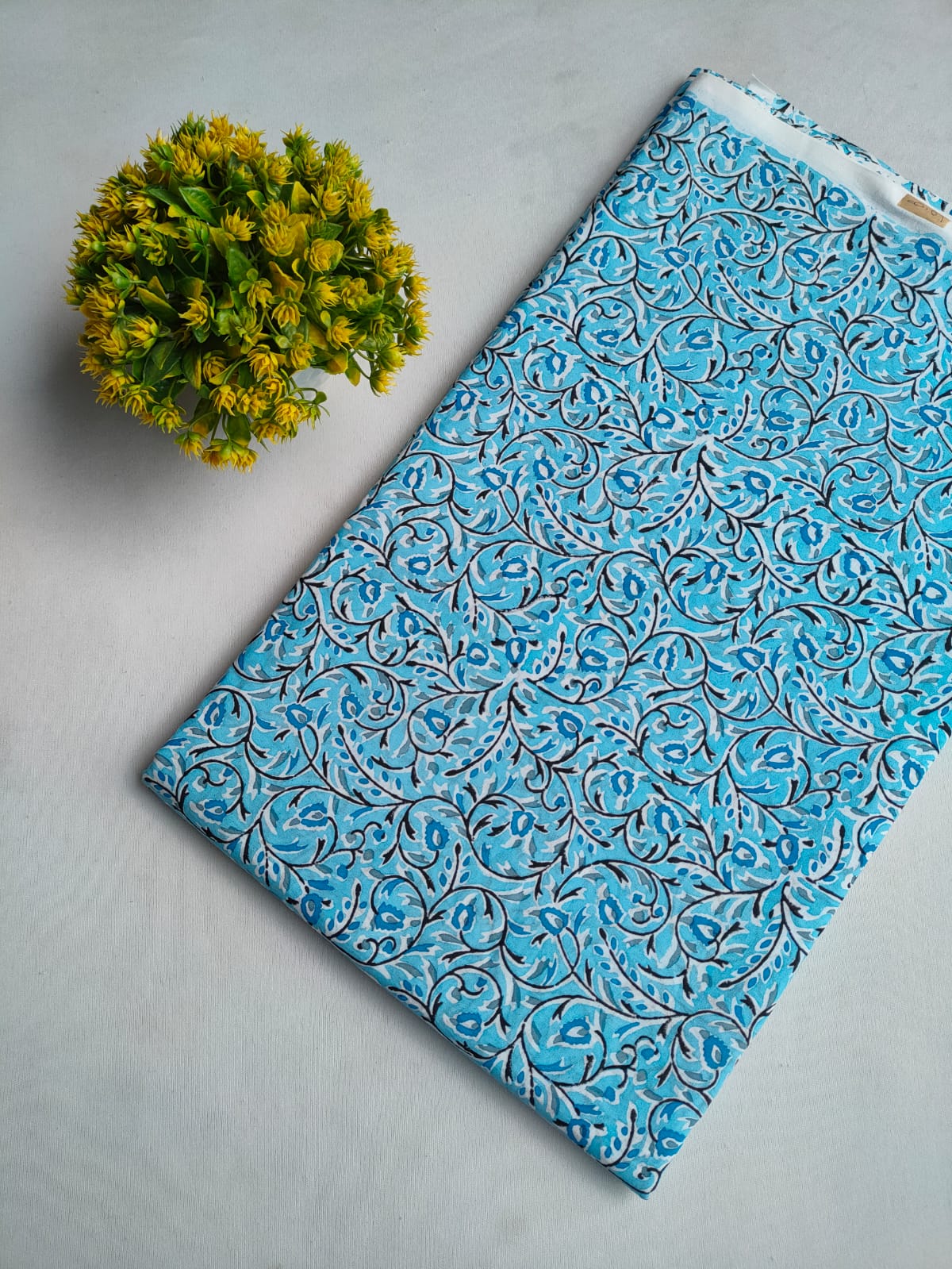 Pure Cotton Hand Block Printed Fabric - JBOR104