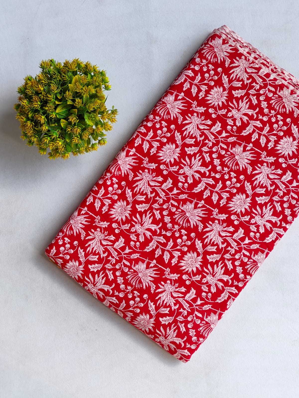 Hand Block Printed Pure Cotton Fabric In Running Length - JBRHS50