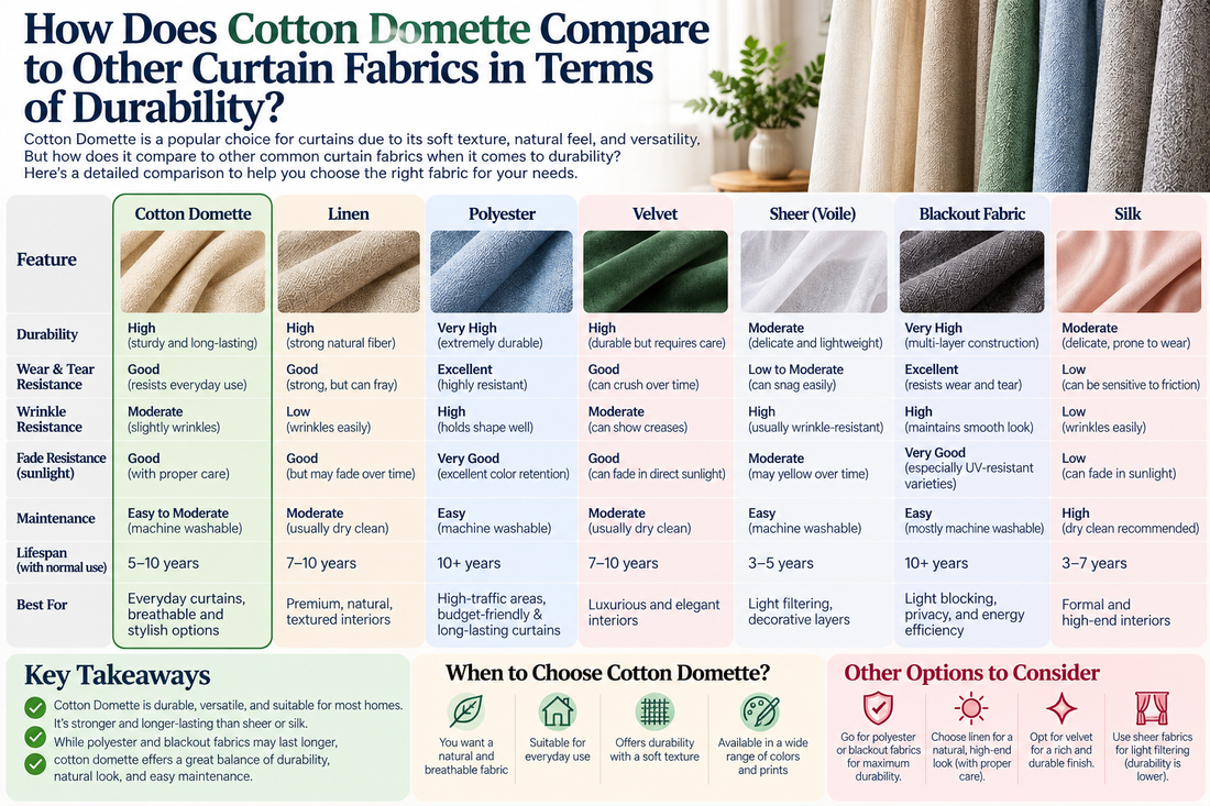 How Does Cotton Domette Compare to Other Curtain Fabrics in Terms of Durability?