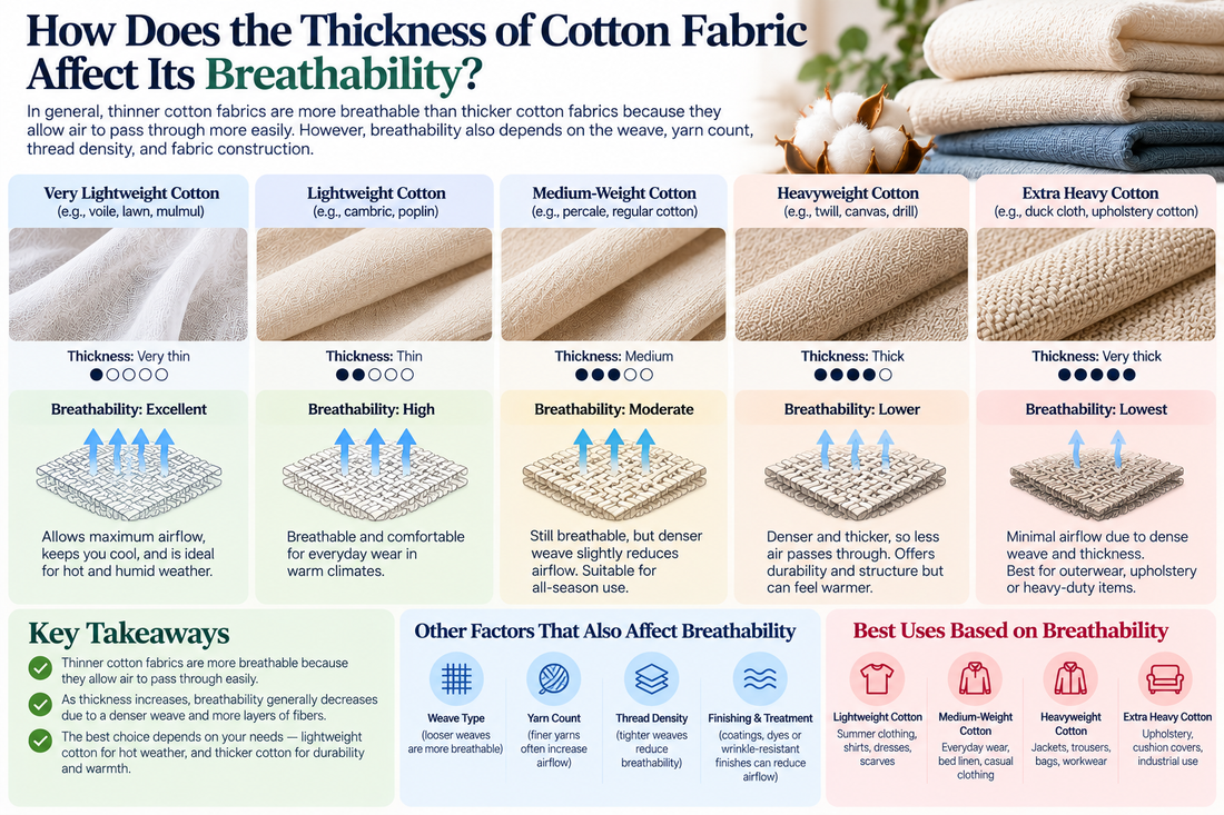 How Does the Thickness of Cotton Fabric Affect Its Breathability?