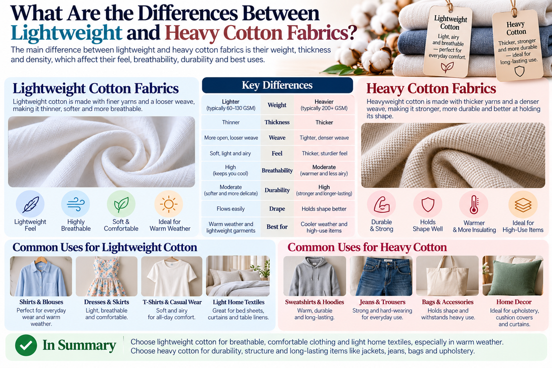 What Are the Differences Between Lightweight and Heavy Cotton Fabrics?