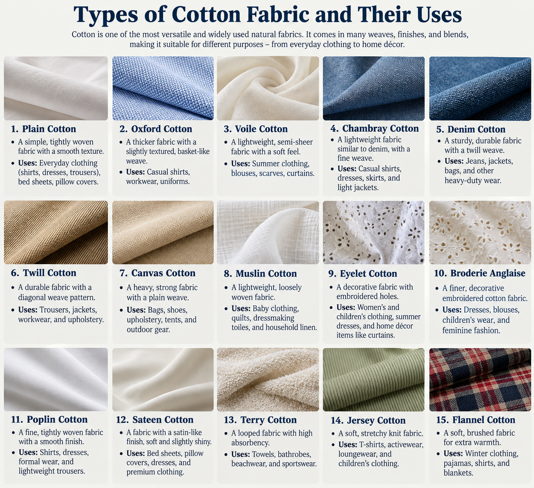 What Are the Different Types of Cotton Fabric and Their Uses?