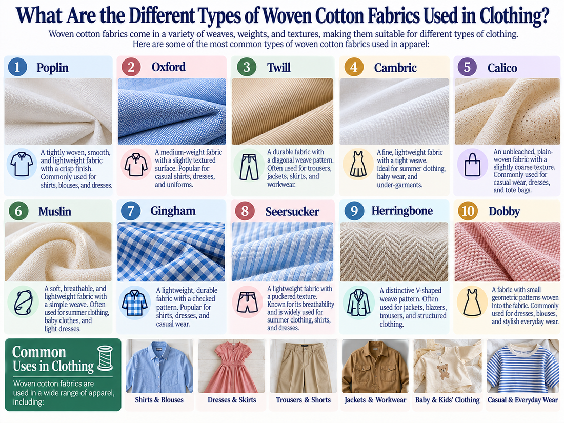 What Are the Different Types of Woven Cotton Fabrics Used in Clothing?
