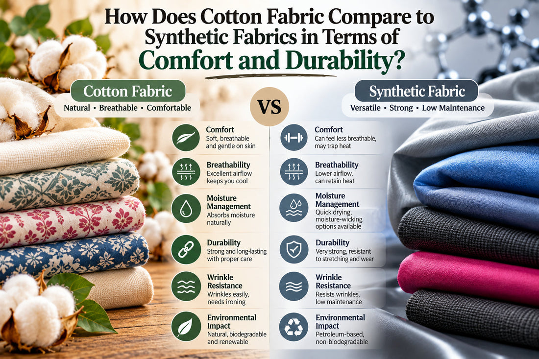 How Does Cotton Fabric Compare to Synthetic Fabrics in Terms of Comfort and Durability?