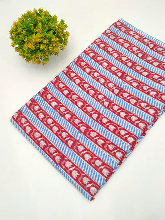 Block Printed Sanganeri Cotton Fabric