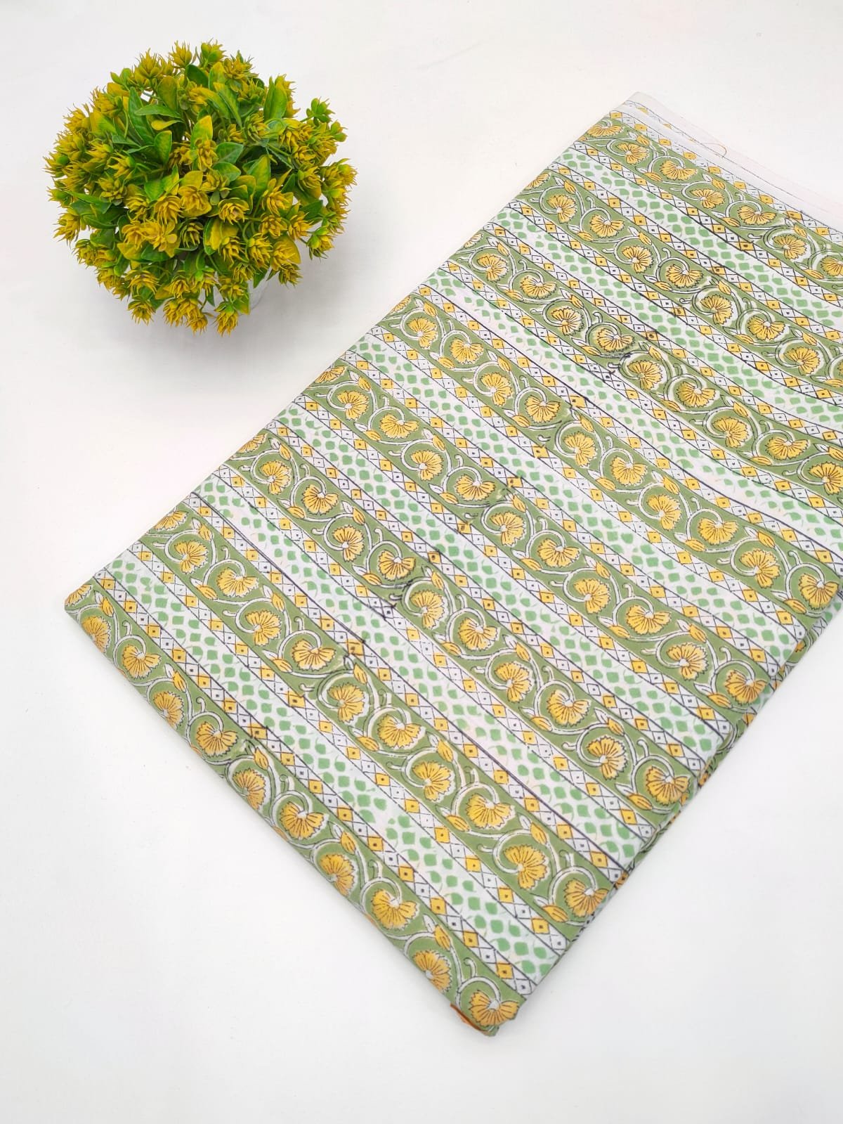 Block Printed Sanganeri Cotton Fabric