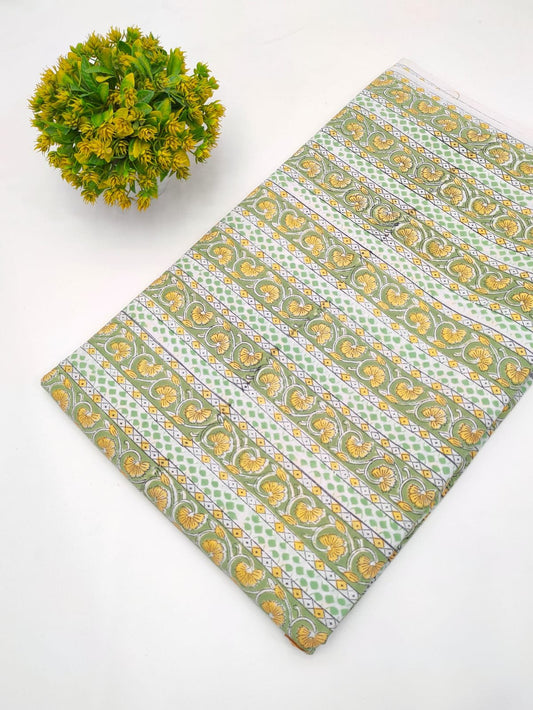 Block Printed Sanganeri Cotton Fabric
