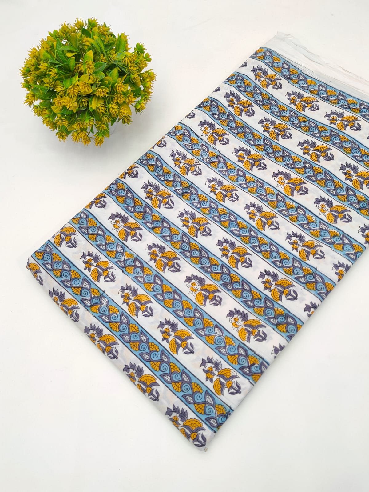 Block Printed Sanganeri Cotton Fabric