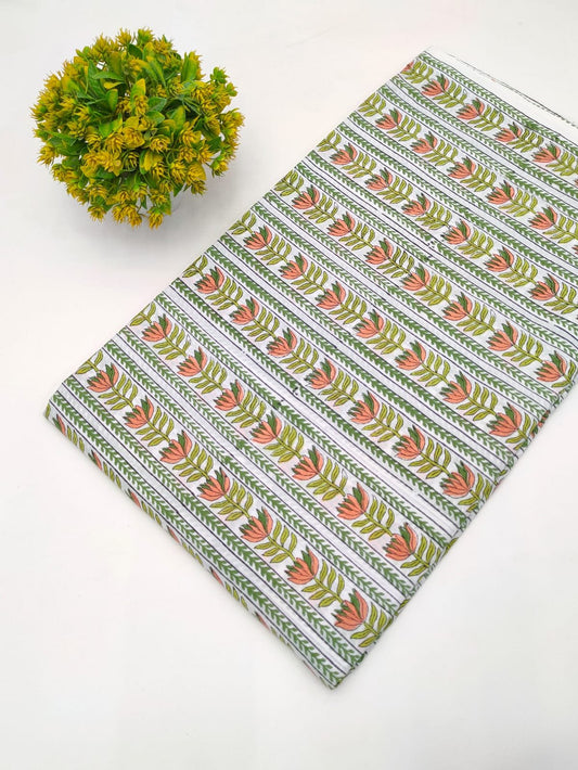 Block Printed Sanganeri Cotton Fabric