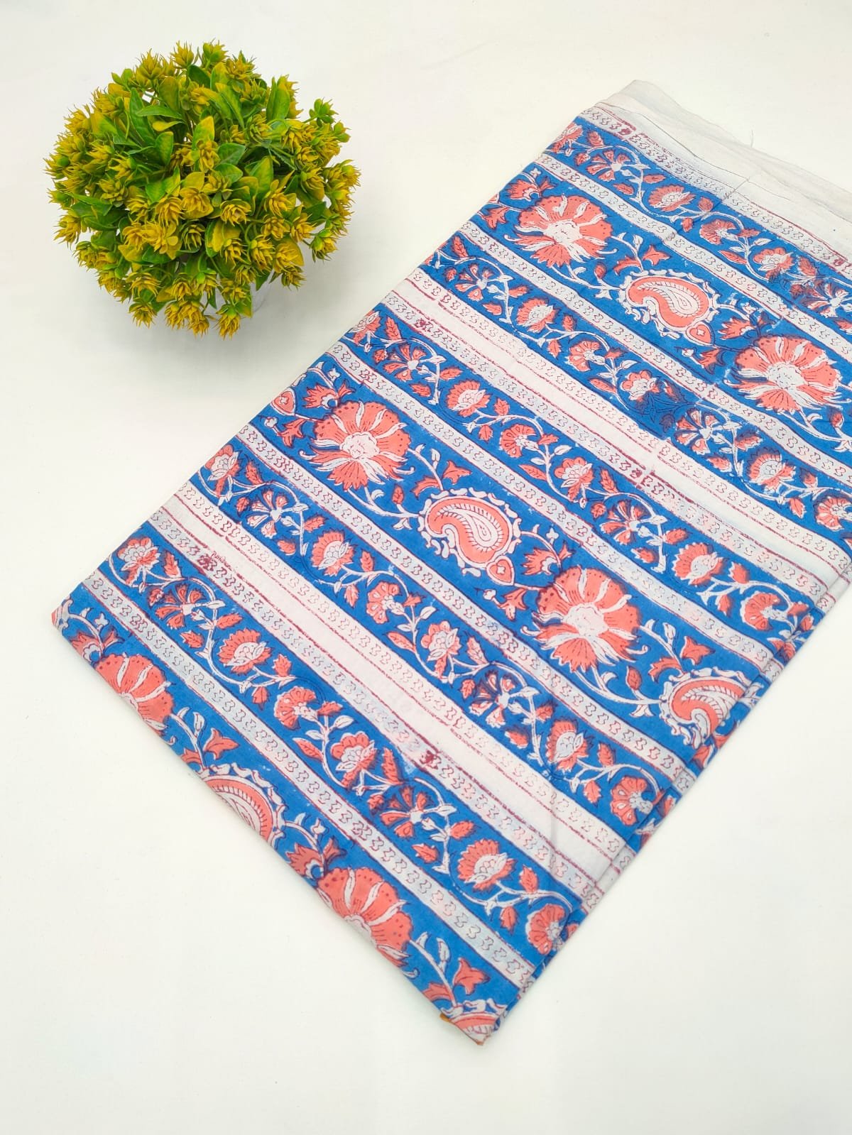 Block Printed Sanganeri Cotton Fabric