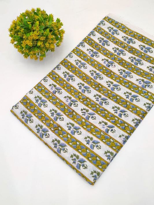 Block Printed Sanganeri Cotton Fabric