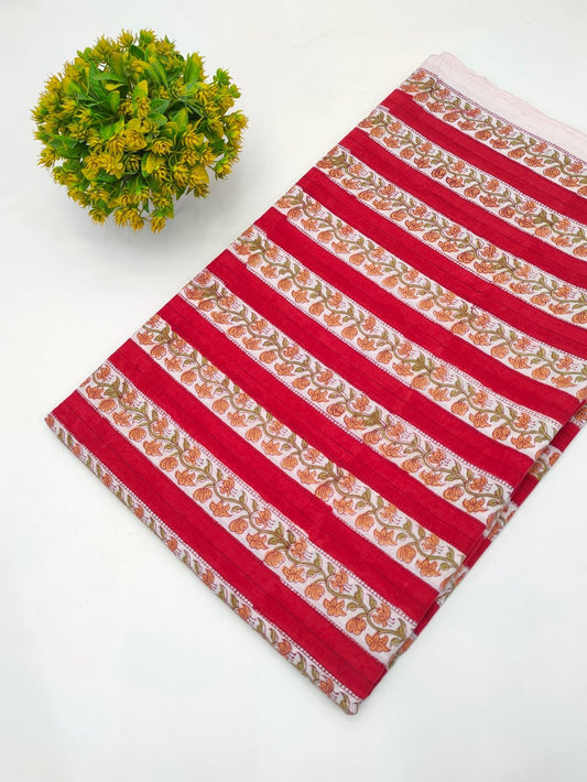 Block Printed Sanganeri Cotton Fabric