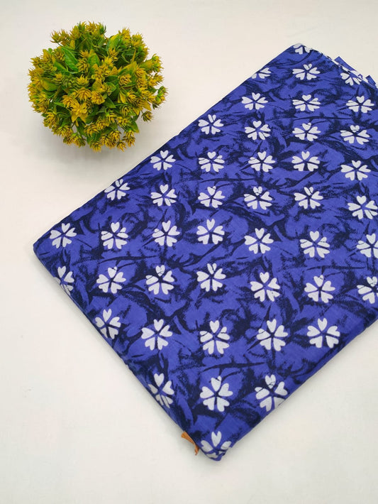Cotton fabric dress material from sanganeri print with screen printing