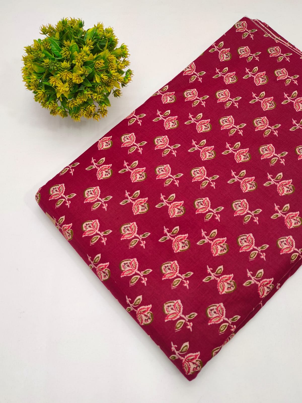 Cotton fabric dress material from sanganeri print with screen printing