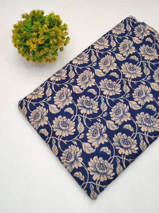 Cotton fabric dress material from sanganeri print with screen printing