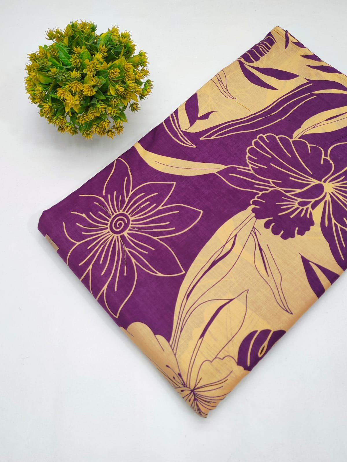 Cotton fabric dress material from sanganeri print with screen printing