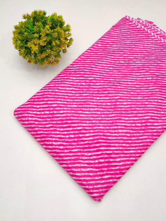 Cotton fabric dress material from sanganeri print with screen printing