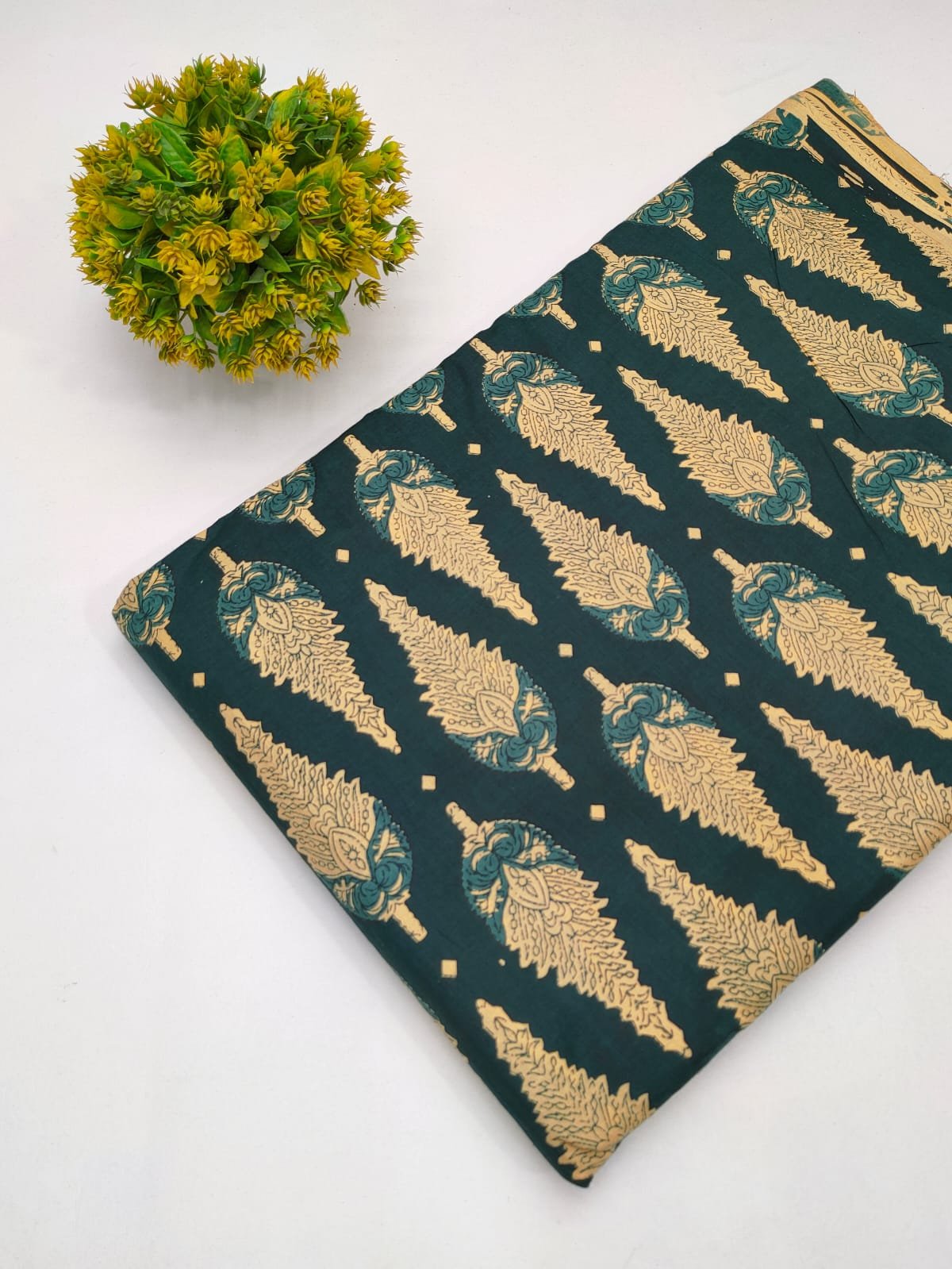 Cotton fabric dress material from sanganeri print with screen printing