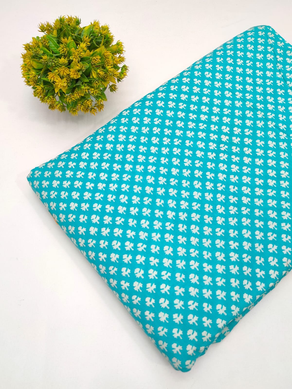 Cotton fabric dress material from sanganeri print with screen printing