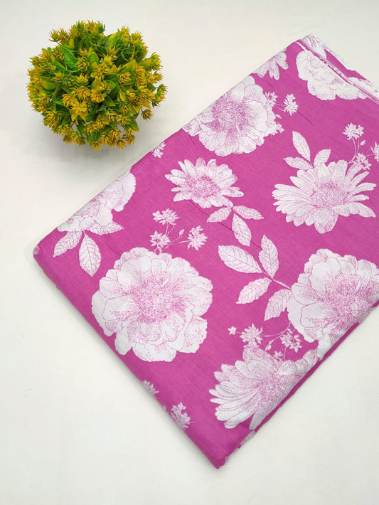 Cotton fabric dress material from sanganeri print with screen printing